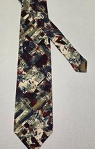 Structure Abstract Necktie Made in Italy 100% Silk 57” x 3.75&quot; - $8.90