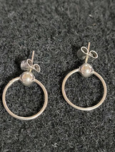 Ladies &quot;Silver Tone&quot; Pierced Earrings Dressy Nice Hoop Loop Circle - $9.99