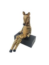 Vintage Handcrafted Wooden Jointed Shelf Sitter Figurine Folk Art Zebra - £15.49 GBP
