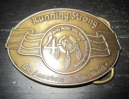 RUNNING STRONG  American Indian Youth Billy Mills Oglala Lakota Olympic buckle - £19.57 GBP