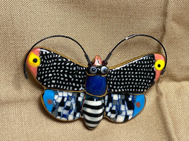 Jewelry 10  Cynthia Chuang Butterfly Brooch Pin Whimsical Clay Inlaid Porcelain - £56.18 GBP