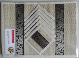 REED PLACEMATS w/COASTERS | 6-Pack | Cream - £15.98 GBP