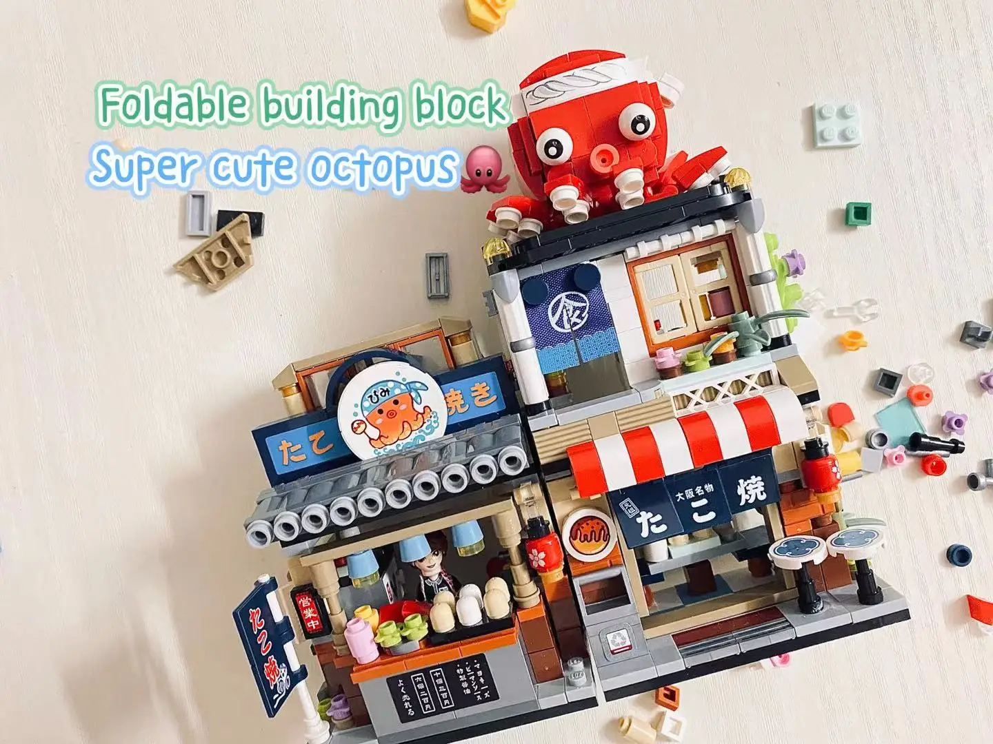LOZ Lizhi Octopus Shaved Ice Store Mini Granules Japanese Street View Building - £8.97 GBP+