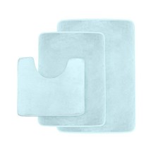 Clara Clark Non Slip Memory Foam Tub-Shower Bath Rug Set, Aqua Light Blu... - £58.93 GBP