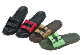 New Women&#39;s Slides Sandals Adjustable Buckle Comfort Slip On Flip Flops ... - £5.12 GBP+