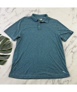 Tommy Bahama Mens Polo Shirt Size M Teal Blue Short Sleeve Check Weave - $39.25 CAD