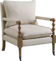 Coaster Home Furnishings Upholstered Casters Beige Accent Chair, 35.5&quot; H... - £332.26 GBP
