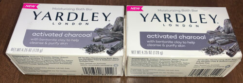 Lot Of 2 YARDLEY LONDON MOISTURIZING SOAP, BATH BARS. ACTIVATED CHARCOAL - $7.21