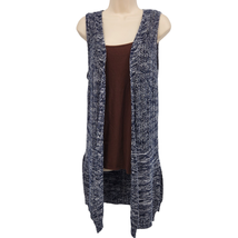 RXB Open Cardigan Sleeveless Sweater Vest  Midi Length Women Small Blue ... - £12.77 GBP