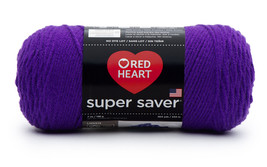 RED HEART Super Saver Yarn, Amethyst, 7 Oz, 364 Yards, No Dye Lot - £6.22 GBP