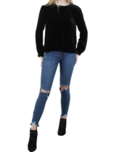 Eileen Fisher Sz XXS Round Neck Top Black Silk Velvet Shirt Tunic $248 NEW! - £46.97 GBP