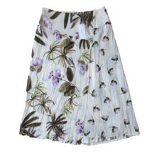 NWT Vince Mixed Tropical Garden Midi in Pale Alder Floral Crinkle Skirt 8 $295 - £57.55 GBP