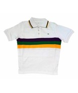 Child Small Mardi Gras Rugby White Purple Green Yellow Knit SS Shirt - £21.17 GBP