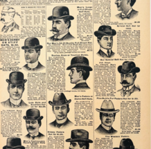 1969 Men&#39;s Bowler Hats 1901 Repro Advertisement Sears Fashion Clothing D... - $24.99