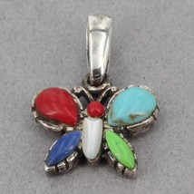 Retired Silpada Sterling Silver TINY Multicolor Butterfly Pendant N1597 NO CHAIN - $19.99
