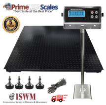 5 Year Warranty 4x4 Floor Scale 48&quot;x48&quot; Indicator Stand 4,000 lb x 1 lb. - £716.02 GBP