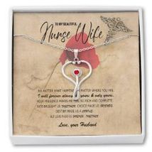 To My Beautiful Nurse Wife Stethoscope Necklace Message Card Jewelry - £32.03 GBP