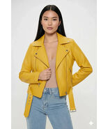 Ropa de fiesta elegante chaqueta de cuero de piel de cordero hecha a man... - $205.64 CAD+