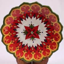 Corsica Home Tivoli Ceramic Plate Handcrafted Beautiful Colorful Red Plate  - $10.70