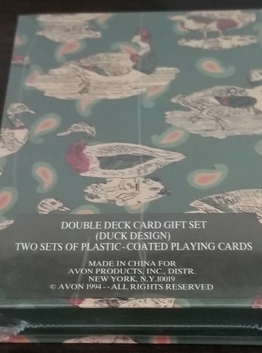1994 Avon ~ Two (2) Deck Card Gift Set ~ Matching Storage Box ~ Duck Design Item image 2