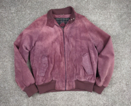 Authentic Imports Inc Leather Jacket Women 10 Purple Suede Bomber Scallo... - £27.67 GBP
