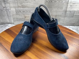 Arcopedico Mary Jane Ballet flats Women 7.5M Shoes Blue Suede Slip On Co... - £28.94 GBP