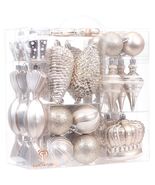 Sea Team 50-Pack Shatterproof Christmas Ball Ornaments Set Silver Xmas - $359.05 MXN