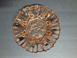 Tinted Clear Textured Glass Ruffled Serving Nut/Candy Dish Bowl Fruit De... - $9.54