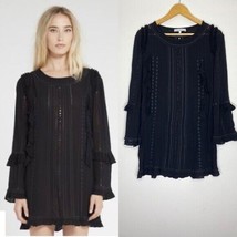 IRO Jeyss Ruffle and Eyelet Bell Sleeve Mini Dress Women Size 36 (4) - $72.31