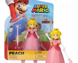 Super Mario Peach with Umbrella 4&quot; Figure New in Package - £17.48 GBP