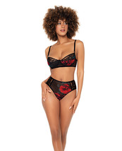 Underwire Bra Top &amp; High Waisted Bottom Black S/m - £23.62 GBP