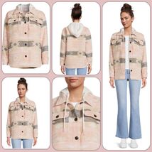 new NO BOUNDARIES Jacket With Hood Sz L/M 11-13 Light Pink Geometric Hoo... - $26.63