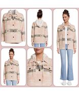 new NO BOUNDARIES Jacket With Hood Sz L/M 11-13 Light Pink Geometric Hoo... - $489.95 MXN