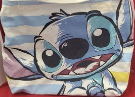 Disney Store Stitch Lilo &amp; Stitch Light Grey Zip Beach Tote Bag - £15.63 GBP