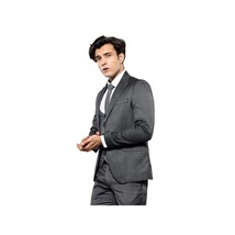 Men 3pc European Vested Suit WESSI by J.VALINTIN Extra Slim Fit JV26 Dark gray image 8