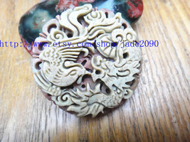 Free Shipping -  Good luck Hand- carved AAA Natural Yellow Dragon and Ph... - £20.35 GBP