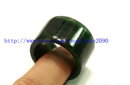 Free Shipping - Real jadeite jade , HAND-CARVED Natural dark Green Round jadeite - £24.04 GBP