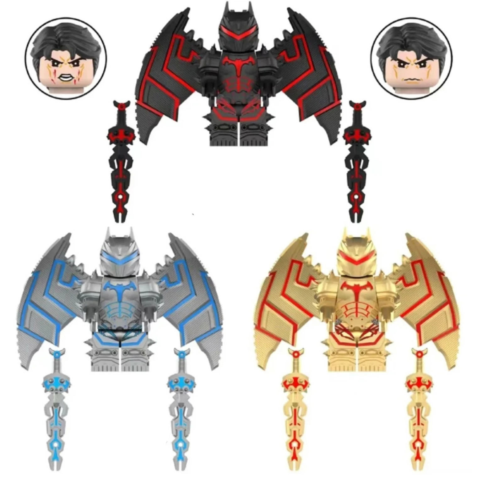 Marvel DC Super Hero Batman Hellbat 3Pcs Minifigures Building Block Toys