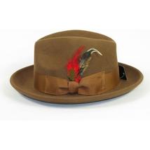Men's Milani Wool Fedora Hat Soft Crushable Lined FD219 Pecan Brown image 3