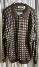 Simona Size XL Wool Blend Collared Plaid Polo Sweater Made In Italy EUC - £10.66 GBP