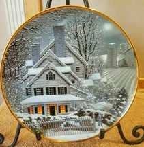 Franklin Mint Collectible Holiday Christmas Plate Winter Home 1992 Ltd Ed FS - £11.07 GBP