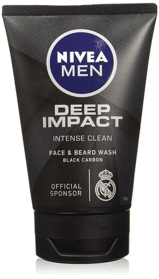 Primary image for NIVEA Men Face Wash, Deep Impact Intense Clean, for Beard & Face 100g, Pack of 1