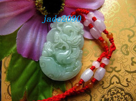 Free Shipping - Amulet  2012 Year jade Natural green jade  Zodiac carved D - £15.75 GBP