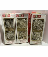 Vintage NEW Old Stock Tinsel Garland~orig Famous Barr Box~Silver 3pc lot - $787.05 MXN