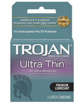 Trojan Ultra Thin Lubricated Condoms - Box of 3 - £9.97 GBP