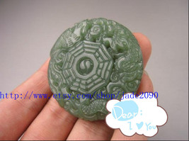 Free Shipping - Amulet auspicious perfect AAA Natural  Green jadeite jade carved - £15.97 GBP