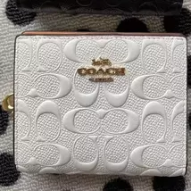 COACH Women's Folding Wallet Card Wallet Canvas Pocket (New Embossed White) - $69.00