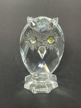 3&quot; Crystal Owl Figurine - Unbranded. Green Eyes Maybe Swarovski-not Sure - £7.83 GBP