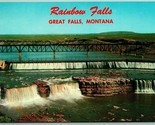 Rainbow Falls Missouri Fiume Great Falls Montana MT Unp Cromo Cartolina H6 - $3.03