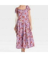 Knox Rose Dress Womens Foral Tiered Ruffle Mide Dress Size M - $29.99
